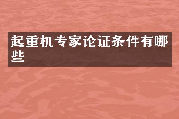 起重機專家論證條件有哪些