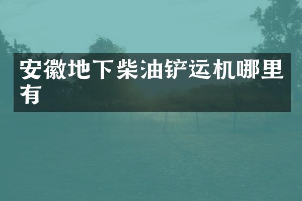 安徽地下柴油鏟運機哪里有