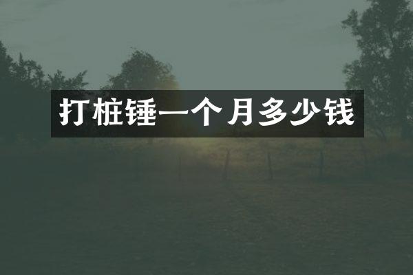 打樁錘一個(gè)月多少錢