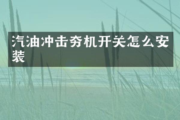 汽油沖擊夯機(jī)開關(guān)怎么安裝