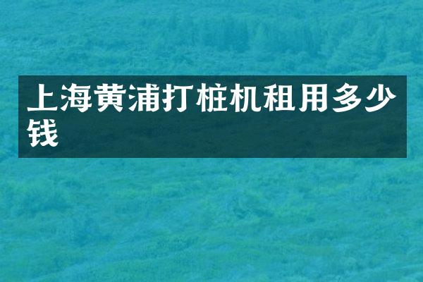 上海黃浦打樁機租用多少錢