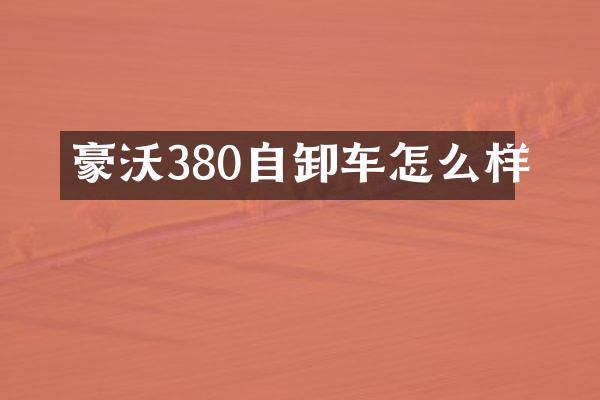 豪沃380自卸車怎么樣