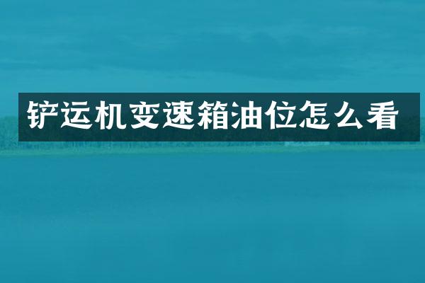 鏟運(yùn)機(jī)變速箱油位怎么看