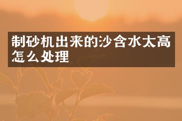 制砂機出來的沙含水太高怎么處理