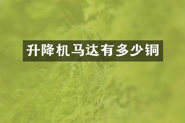 升降機(jī)馬達(dá)有多少銅