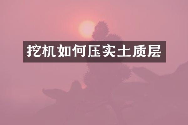 挖機如何壓實土質層