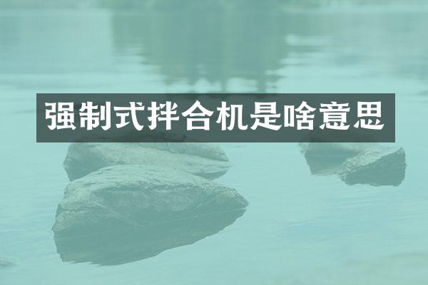 強(qiáng)制式拌合機(jī)是啥意思