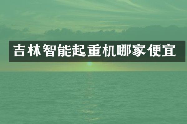 吉林智能起重機哪家便宜