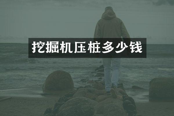 挖掘機壓樁多少錢