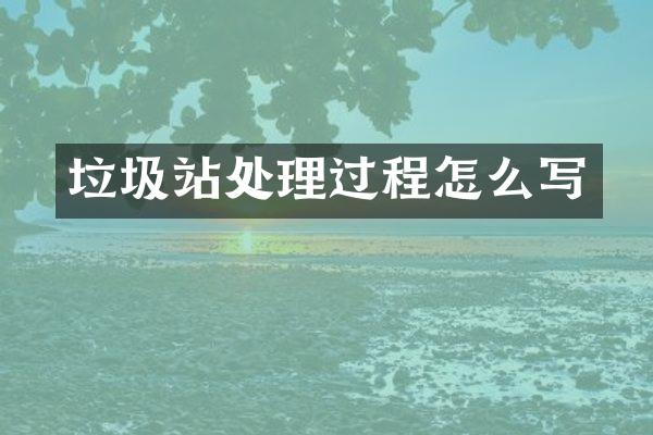 垃圾站處理過(guò)程怎么寫