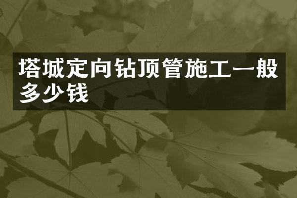 塔城定向鉆頂管施工一般多少錢