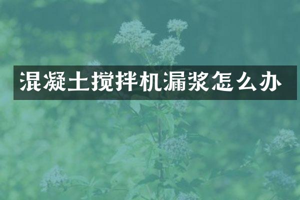 混凝土攪拌機(jī)漏漿怎么辦