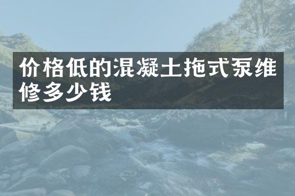 價格低的混凝土拖式泵維修多少錢