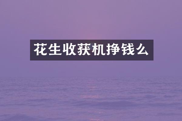 花生收獲機(jī)掙錢么