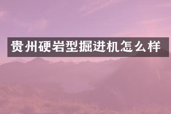 貴州硬巖型掘進(jìn)機(jī)怎么樣