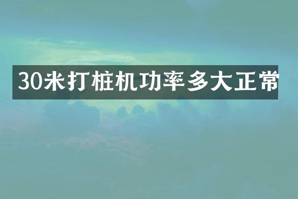 30米打樁機(jī)功率多大正常