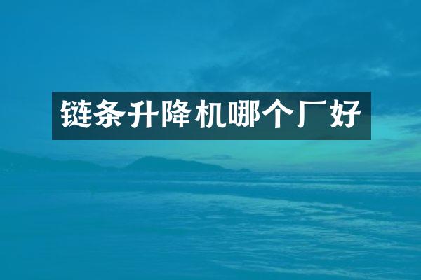 鏈條升降機哪個廠好