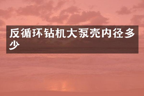 反循環(huán)鉆機(jī)大泵殼內(nèi)徑多少