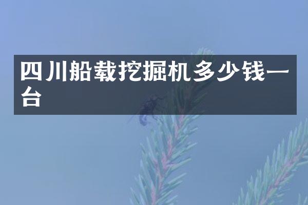 四川船載挖掘機(jī)多少錢一臺