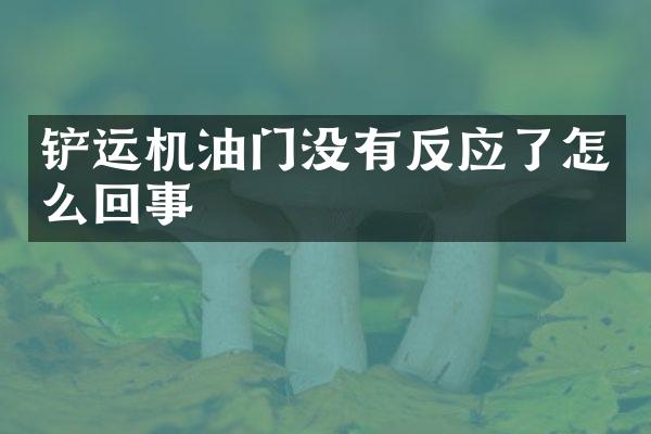 鏟運(yùn)機(jī)油門沒有反應(yīng)了怎么回事