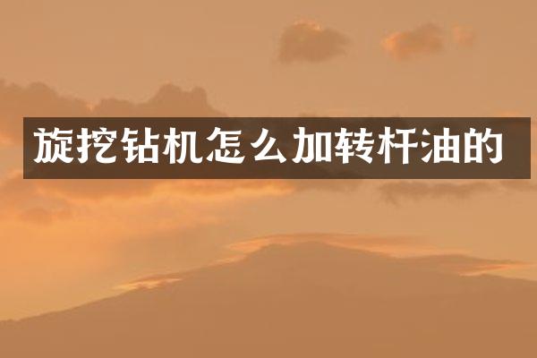 旋挖鉆機怎么加轉(zhuǎn)桿油的