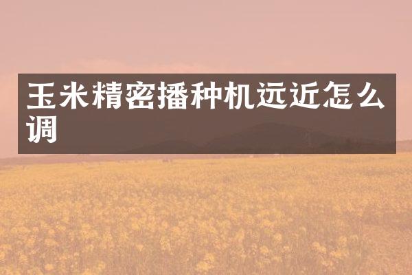 玉米精密播種機(jī)遠(yuǎn)近怎么調(diào)