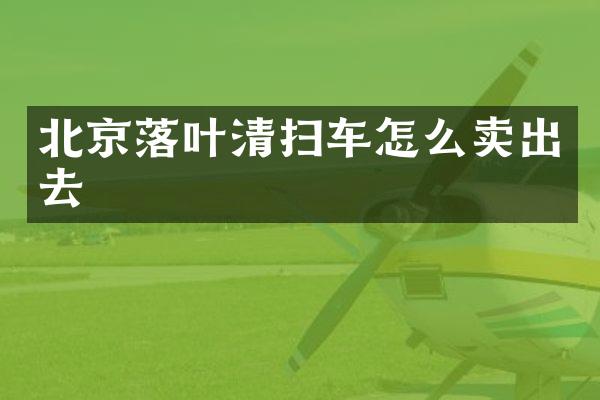 北京落葉清掃車怎么賣出去