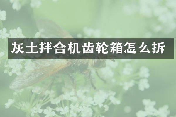 灰土拌合機齒輪箱怎么拆