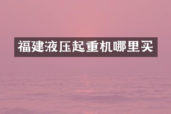 福建液壓起重機哪里買