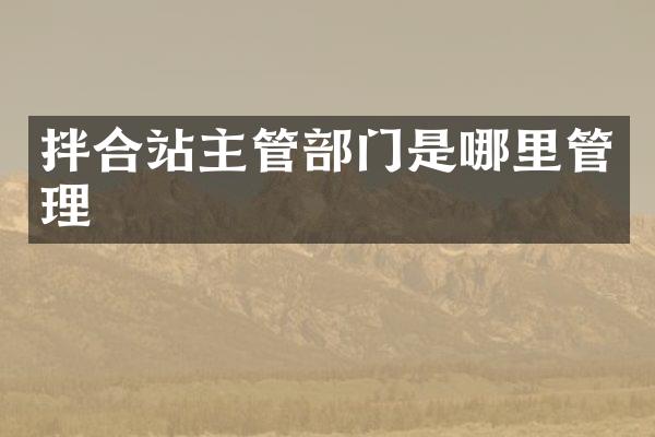 拌合站主管部門是哪里管理