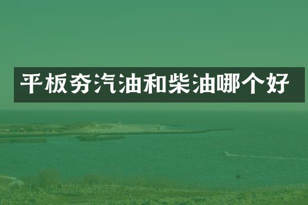 平板夯汽油和柴油哪個好