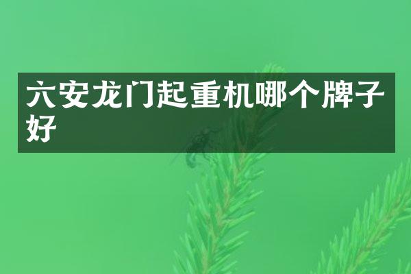 六安龍門起重機哪個牌子好