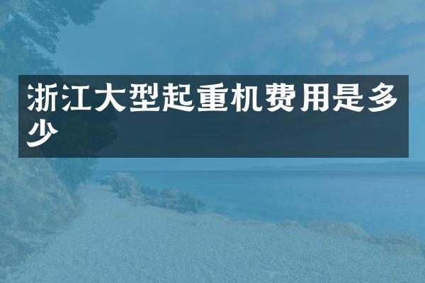 浙江大型起重機(jī)費(fèi)用是多少