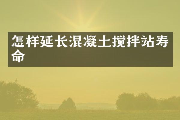 怎樣延長(zhǎng)混凝土攪拌站壽命