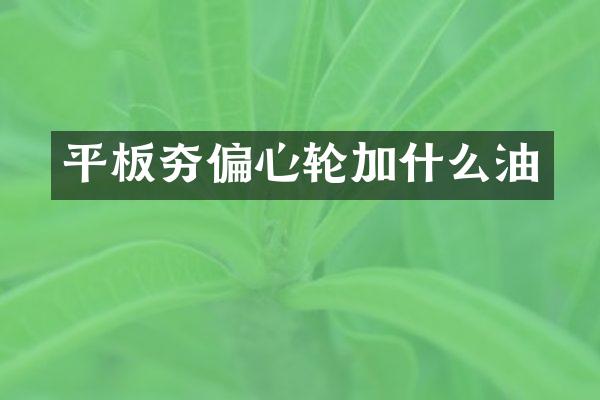 平板夯偏心輪加什么油