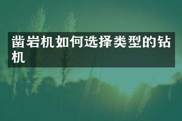 鑿巖機如何選擇類型的鉆機