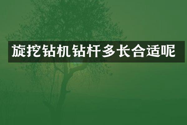 旋挖鉆機(jī)鉆桿多長(zhǎng)合適呢