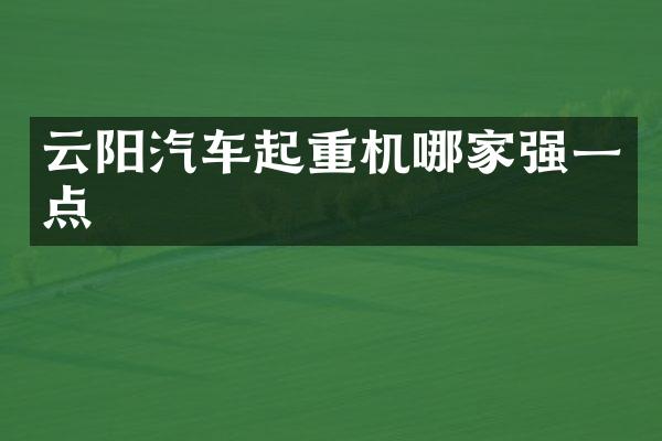 云陽汽車起重機(jī)哪家強(qiáng)一點(diǎn)