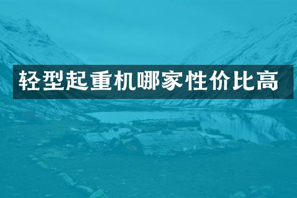 輕型起重機哪家性價比高