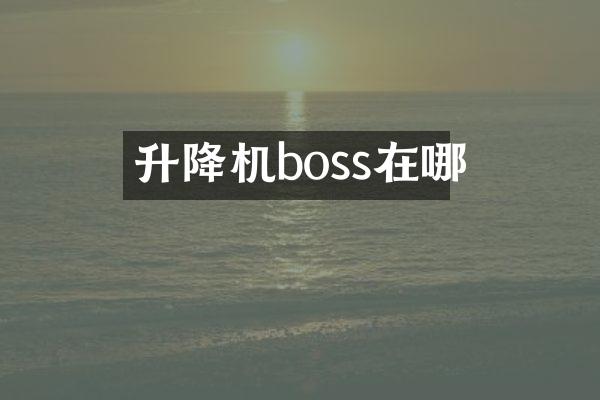 升降機boss在哪