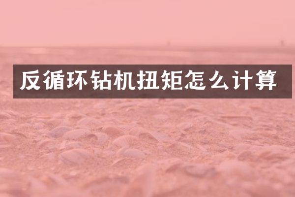 反循環(huán)鉆機(jī)扭矩怎么計(jì)算