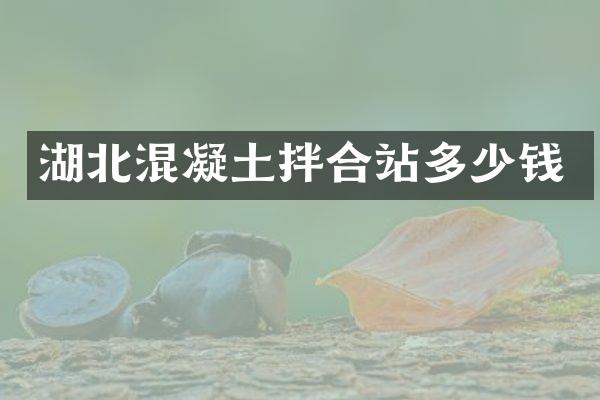 湖北混凝土拌合站多少錢