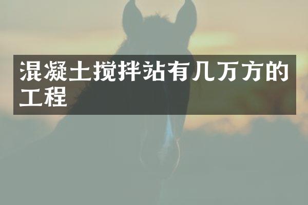 混凝土攪拌站有幾萬(wàn)方的工程
