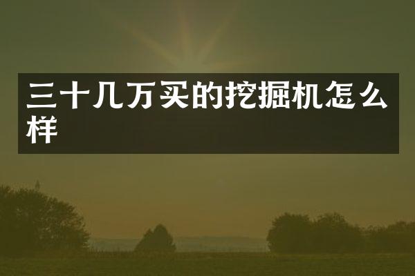 三十幾萬買的挖掘機怎么樣