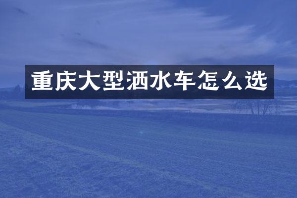 重慶大型灑水車怎么選