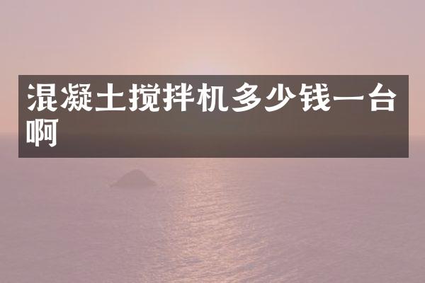 混凝土攪拌機多少錢一臺啊