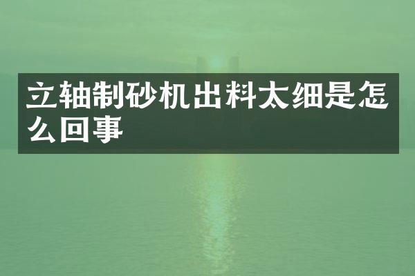 立軸制砂機出料太細是怎么回事