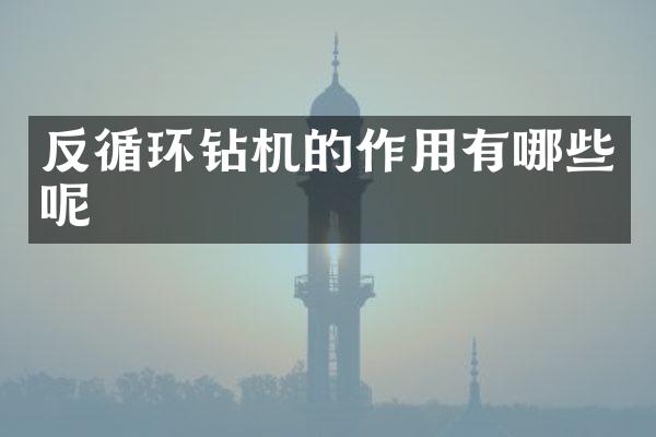 反循環(huán)鉆機(jī)的作用有哪些呢