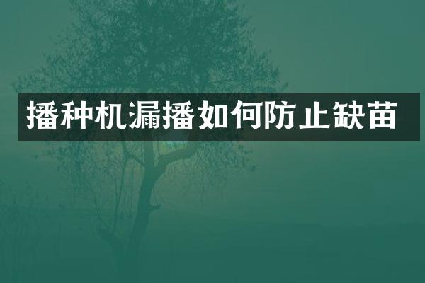 播種機(jī)漏播如何防止缺苗