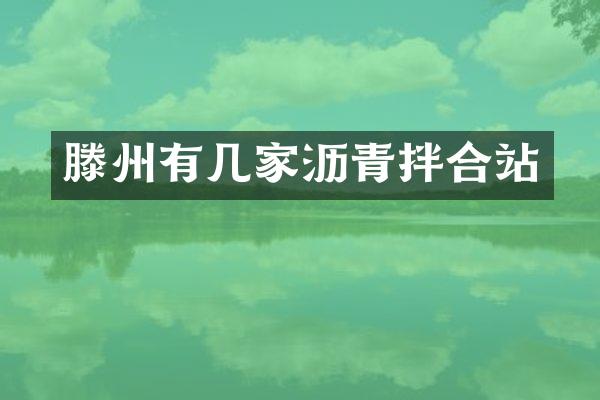 滕州有幾家瀝青拌合站